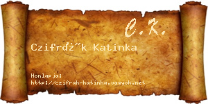 Czifrák Katinka névjegykártya